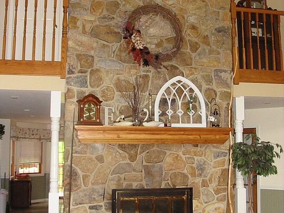 Stone Passthrough Fireplace