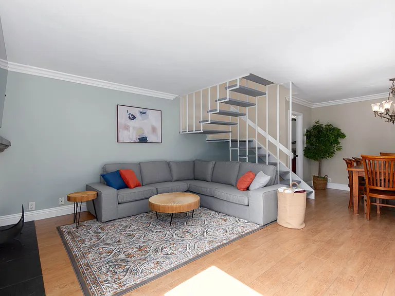 Living room with the indoor fireplace