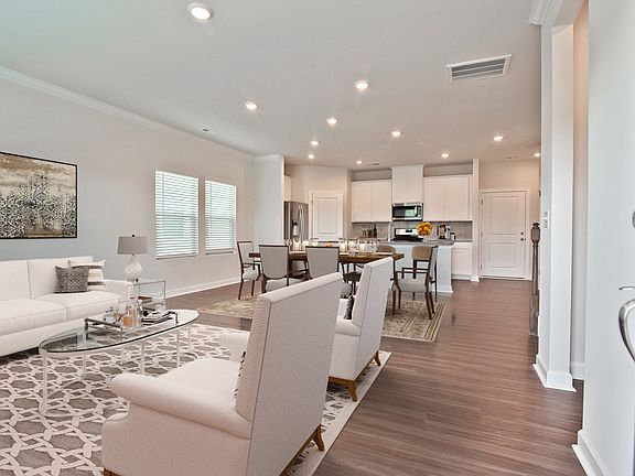 Clear sightlines allow for an easy flow from the great room to your kitchen.