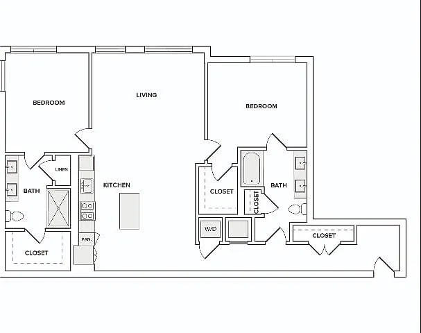 B13 2 bedroom floor plan B13 2 bedroom floor plan