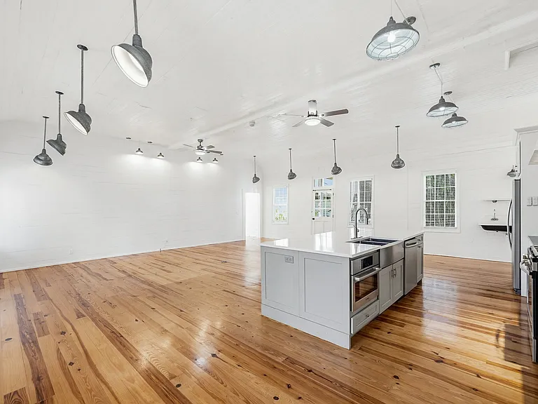 living dining and kitchen, seperate entry to bedroom 2 is at the top right corner