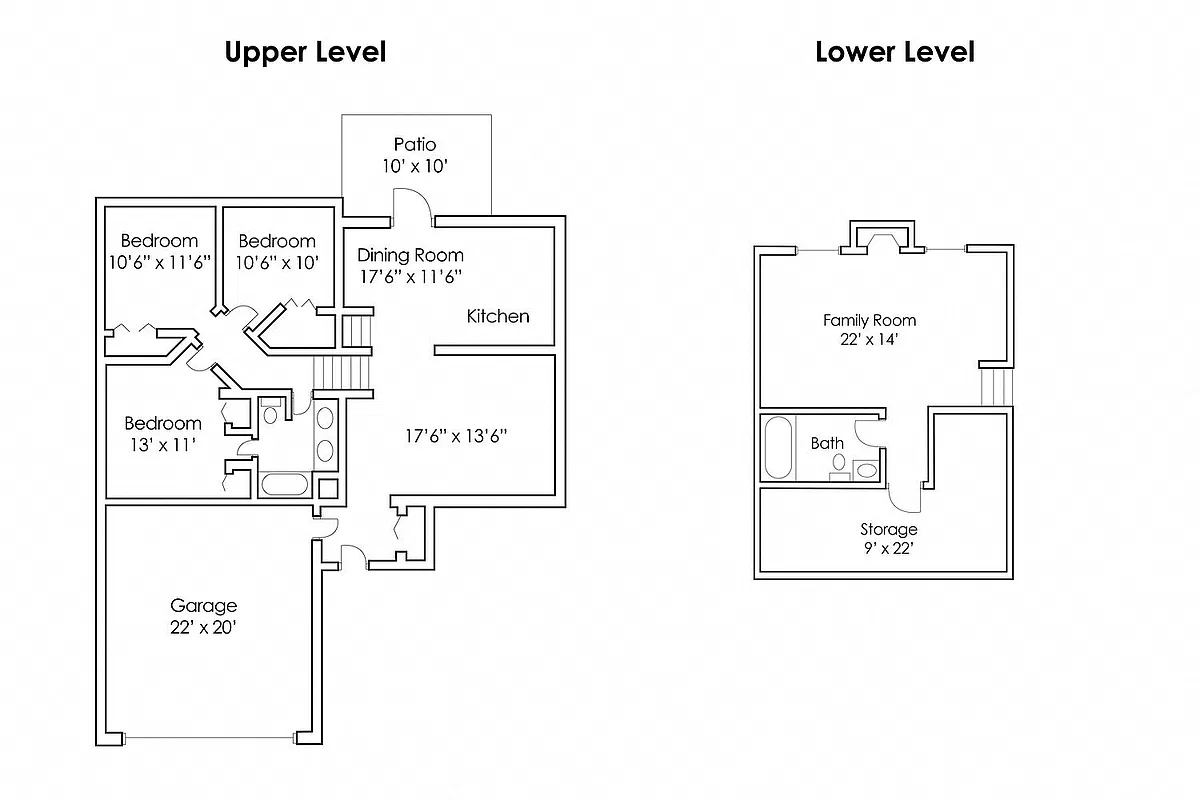 Floor plan 3 Bedroom 2 Bath Twinhome