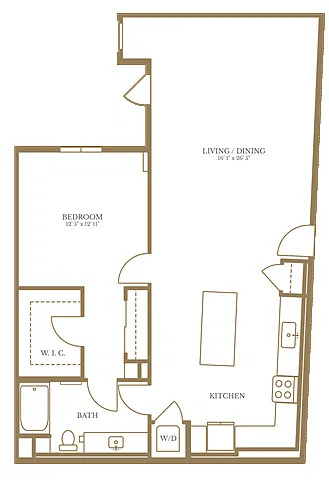 Floor plan 1 Bed/1 Bath-10A