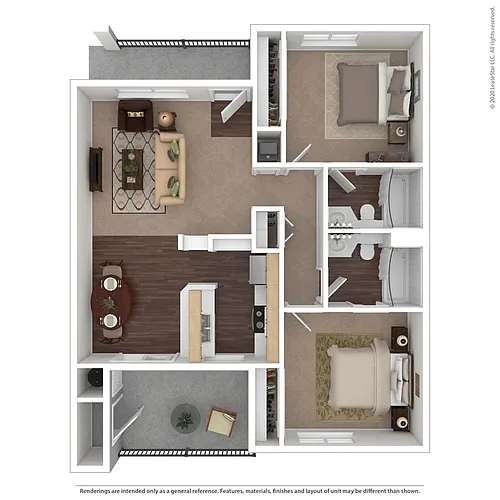 Floor plan 2 Bedroom WD Hookups