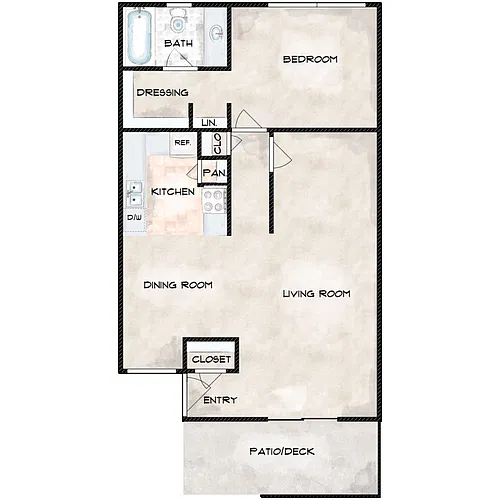 Floor plan 1 Bedroom 1 Bathroom
