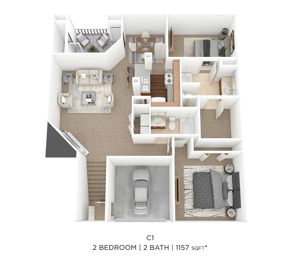 Floor plan Two Bedroom 2 Bath