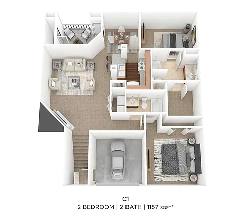Floor plan Two Bedroom 2 Bath