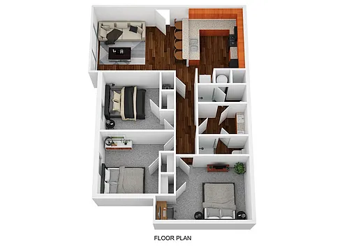 Floor plan 3 Bedroom 2 Bath