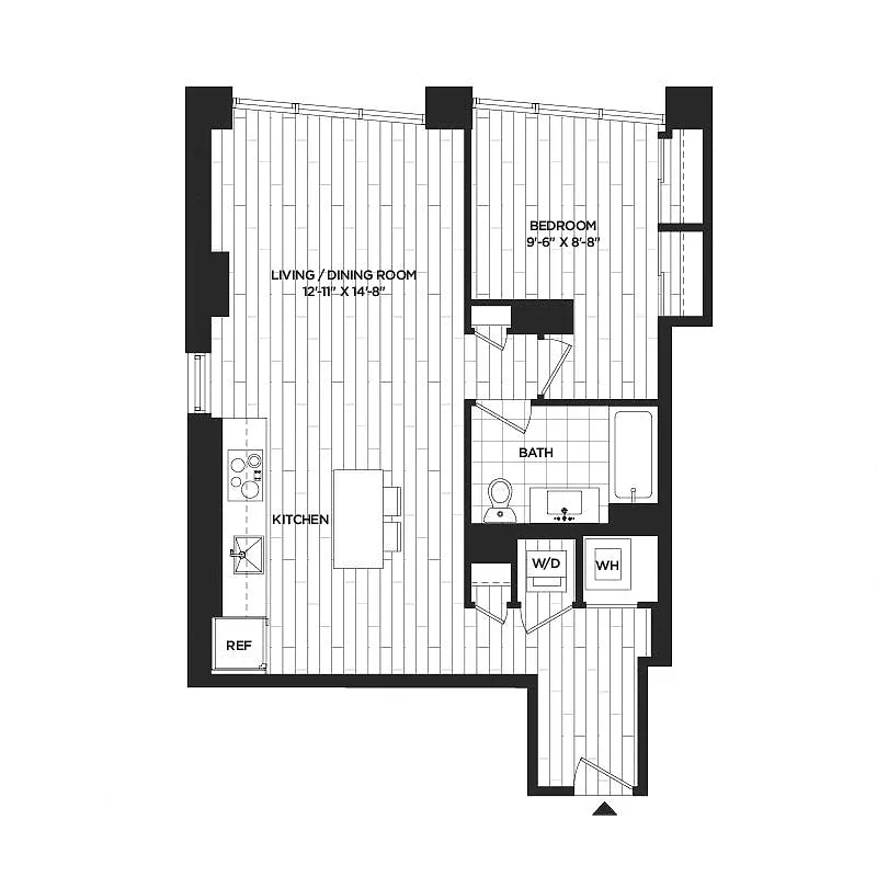 Floor plan 1 Bed - 1 Bath | A11