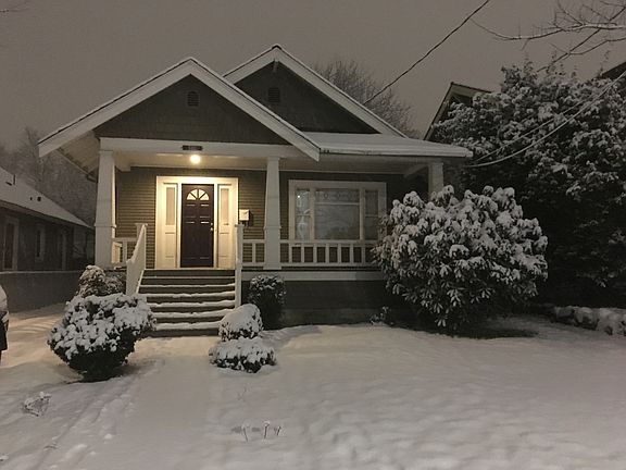 House exterior on a winter night