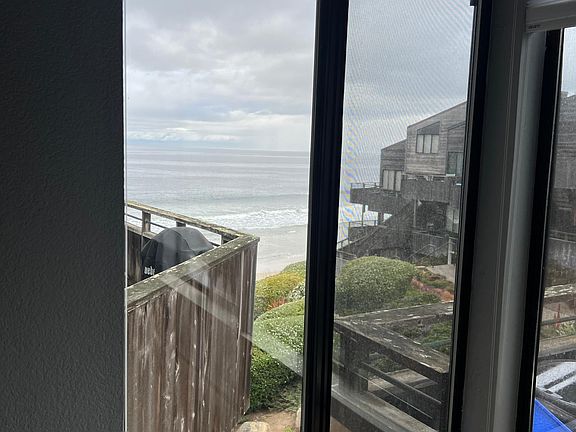 view of ocean from living room window