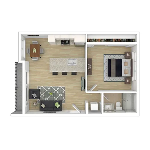 Floor plan 1 Bedroom 1 Bath