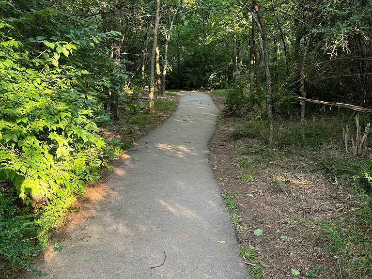 Trail in wilderness area next to neighborhood