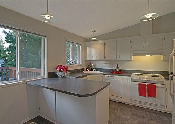 Light and bright kitchen has been nicely updated~there is a pant