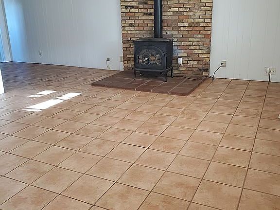 Living room with gas stove