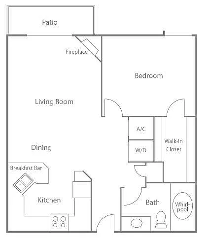 Floor plan One Bedroom Luxury