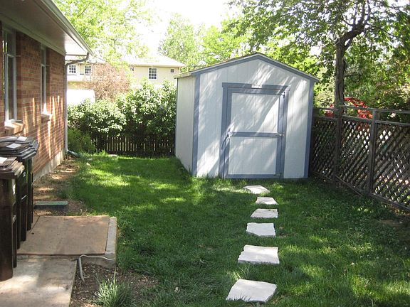 fenced in private backyard and shed