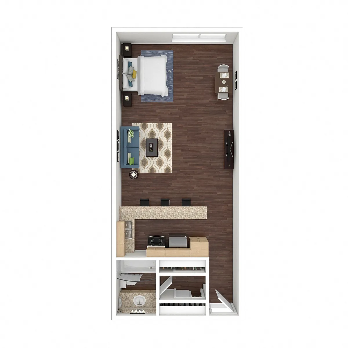 Floor plan Studio - Waters Edge at Marina Harbor