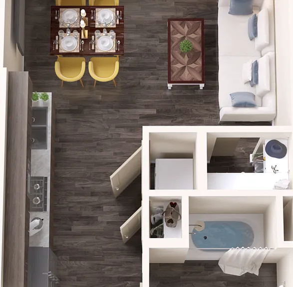 Studio Apartment with Spacious Living Area