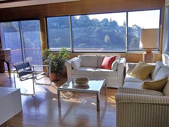 large living room with deck