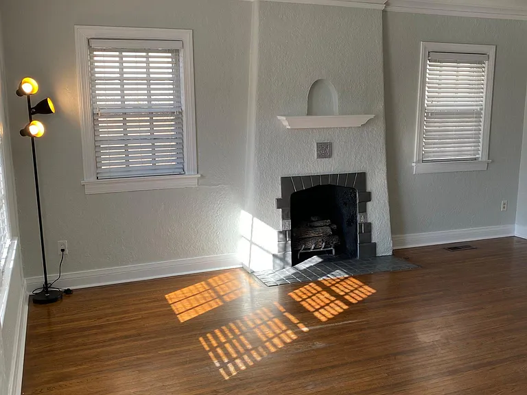 Living room with fireplace