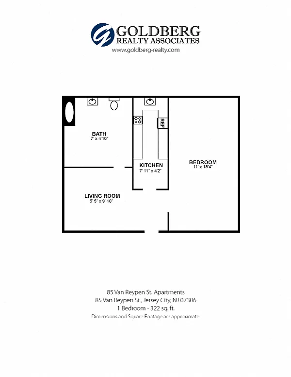 Floor plan Junior One Bedroom