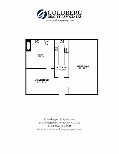 Floor plan Junior One Bedroom