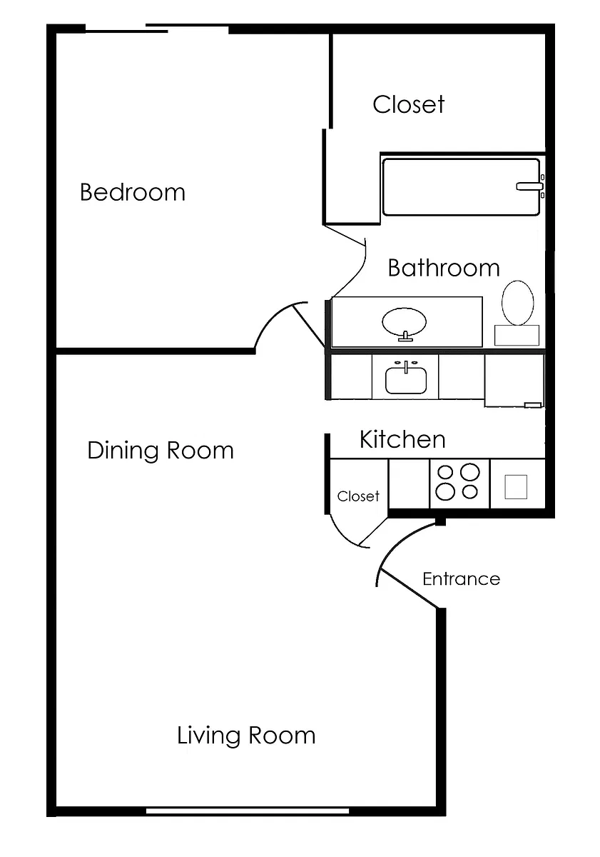 Floor plan One Bedroom B