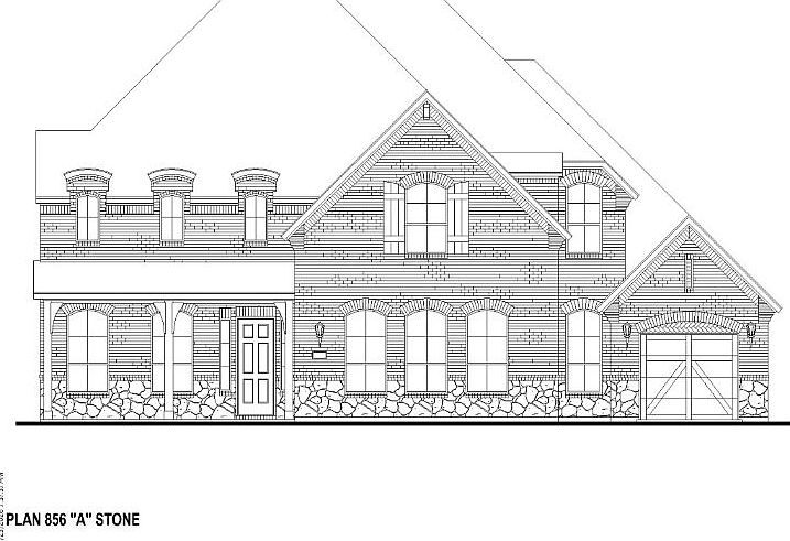 Plan 856 Elevation A w Stone