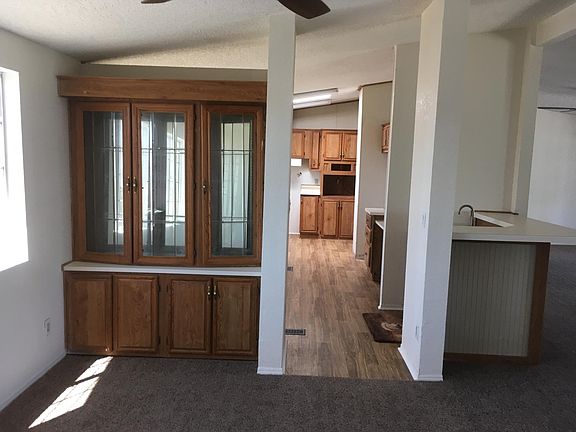 Dining area with china hutch
