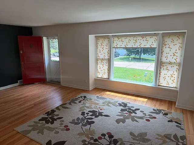 big window has motorized shade