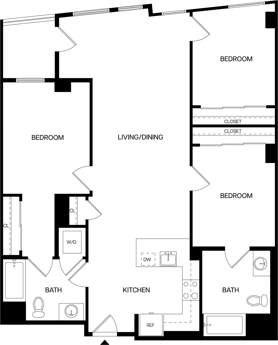Floor plan 3 Bed/2 Bath-C1