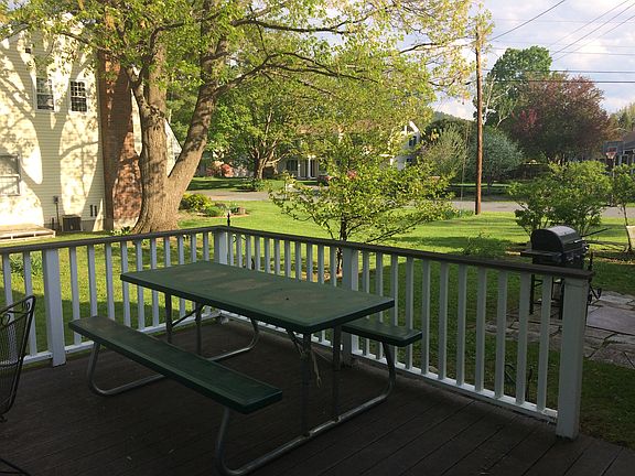 Backyard deck.