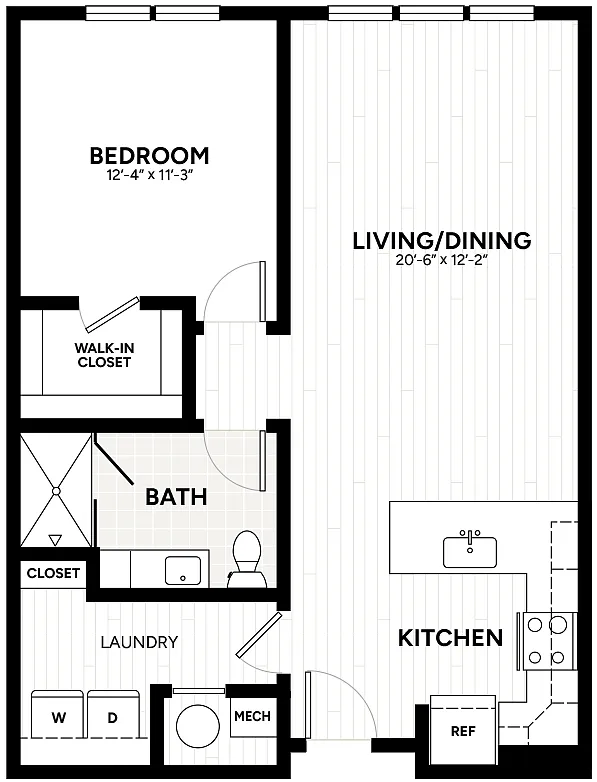 Floor plan 1 Bed/1 Bath-A4