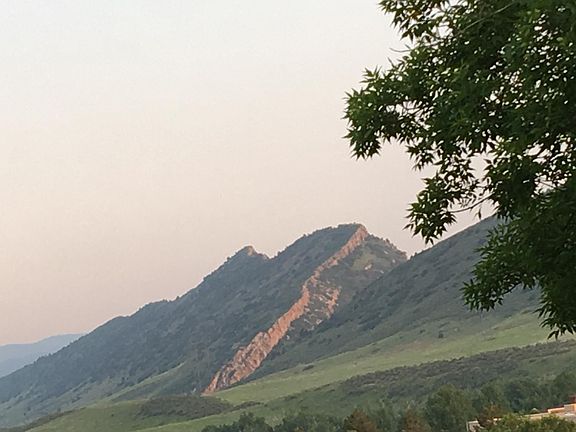 View of the Dakota Hogback from the backyard