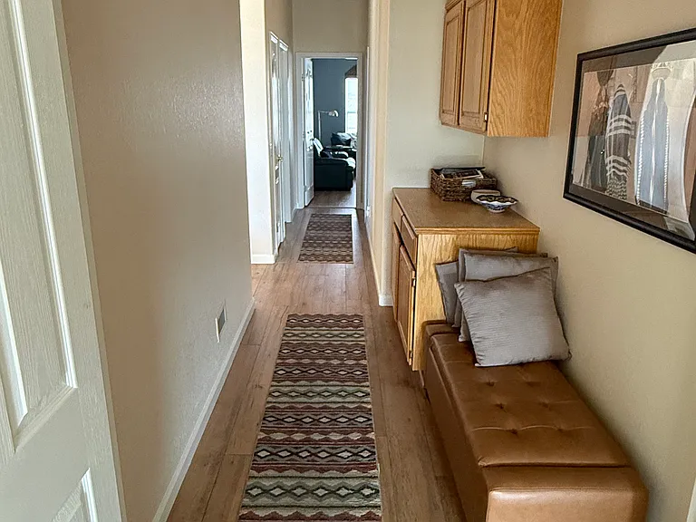 Hallway between master bedroom, den, and guest bedroom