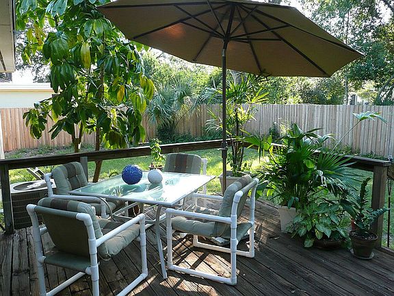 Deck and back yard
