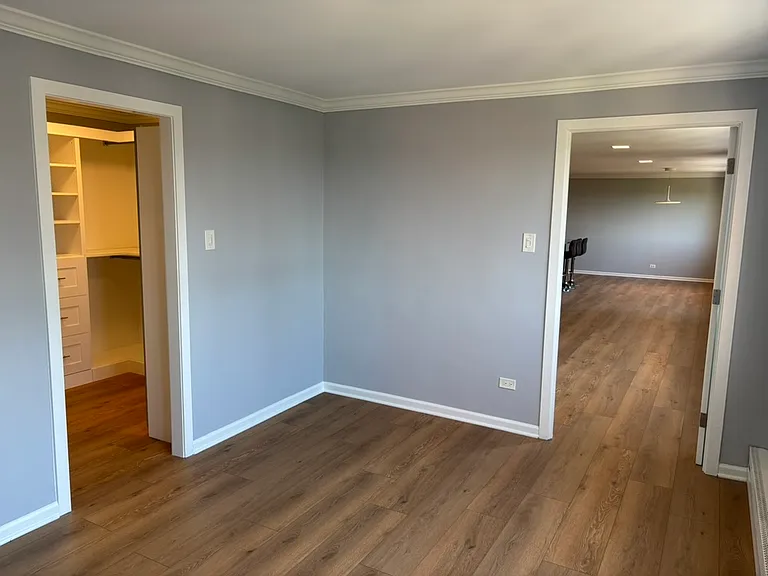 Primary Bedroom looking towards Living Room and Walk-in closet