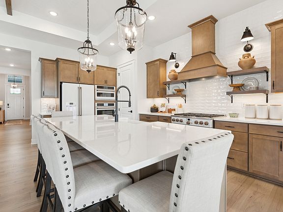 Kitchen with floating shelves