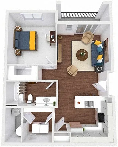 Floor plan 1 Bed 1 Bath
