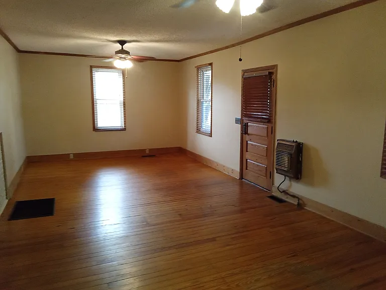 redone living, dining area. has small gas heater as emergency heat. Central heat and a/c less than 5 years old.