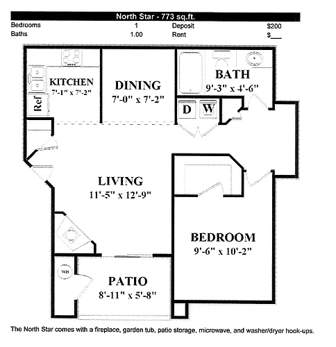 Floor plan North Star