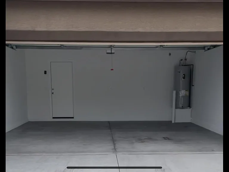 2 car garage freshly painted.