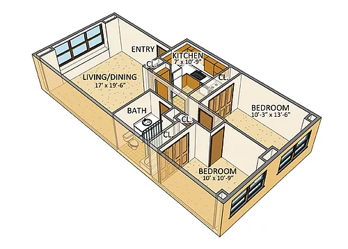 Floor plan Sundridge - 2 Bed, 1 Bath