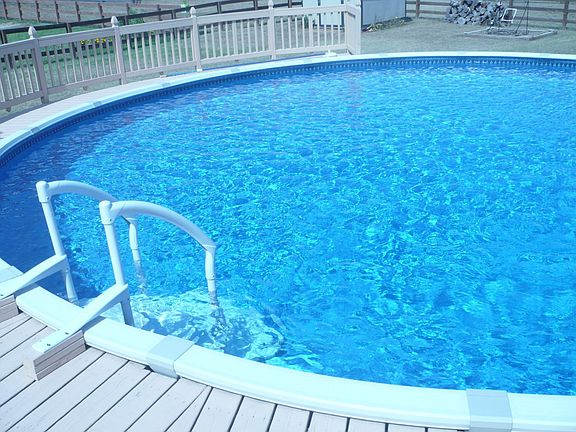 View from deck of pool