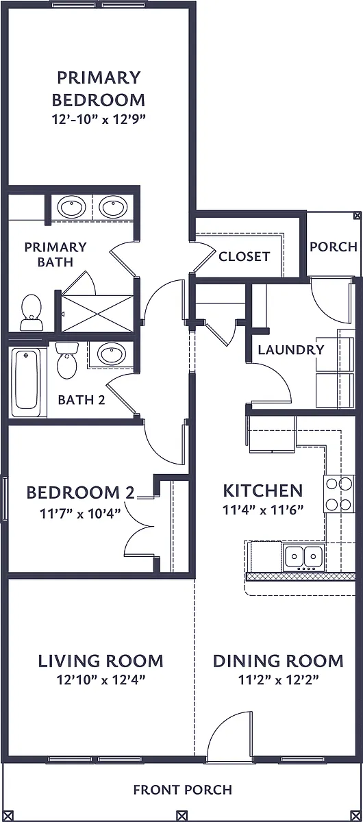 Floor plan 2 BR/2 BA