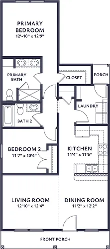 Floor plan 2 BR/2 BA