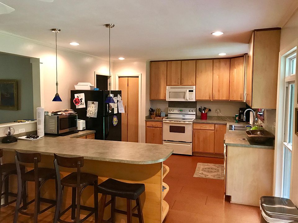side kitchen view with island