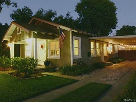 Cozy yet elegant evening view of home.