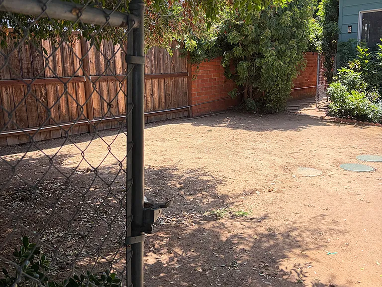 Side yard at the front of home